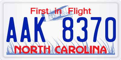 NC license plate AAK8370