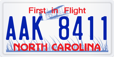NC license plate AAK8411