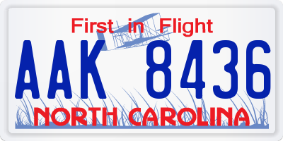 NC license plate AAK8436