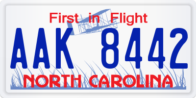 NC license plate AAK8442