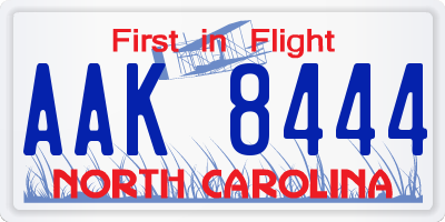 NC license plate AAK8444