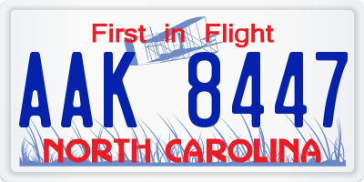 NC license plate AAK8447