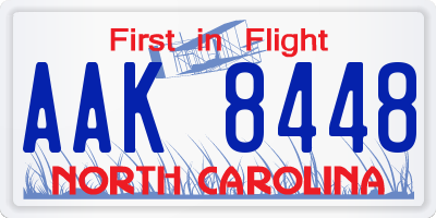NC license plate AAK8448