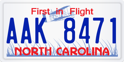 NC license plate AAK8471