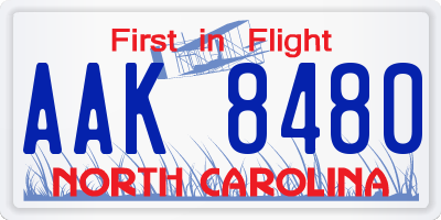 NC license plate AAK8480