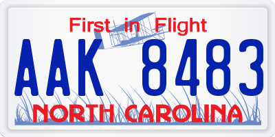 NC license plate AAK8483