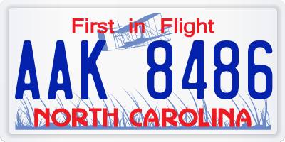 NC license plate AAK8486
