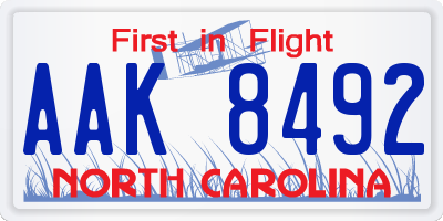NC license plate AAK8492