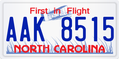 NC license plate AAK8515