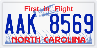 NC license plate AAK8569