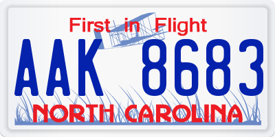 NC license plate AAK8683