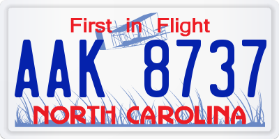 NC license plate AAK8737