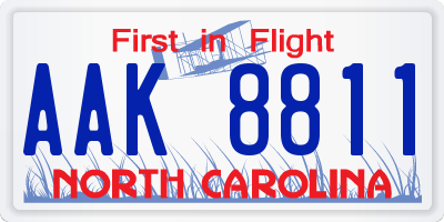 NC license plate AAK8811