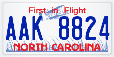 NC license plate AAK8824
