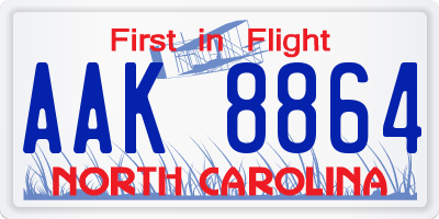 NC license plate AAK8864