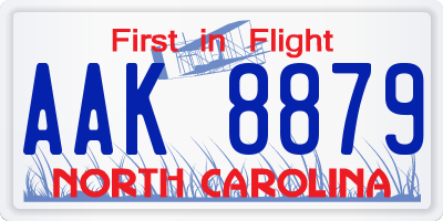 NC license plate AAK8879