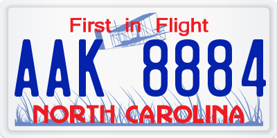NC license plate AAK8884