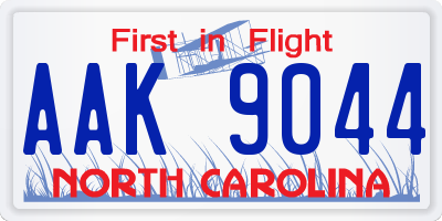 NC license plate AAK9044