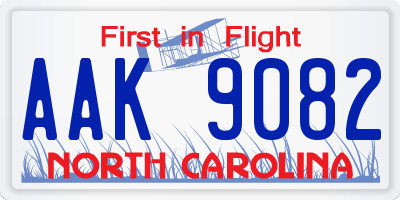 NC license plate AAK9082
