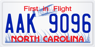 NC license plate AAK9096