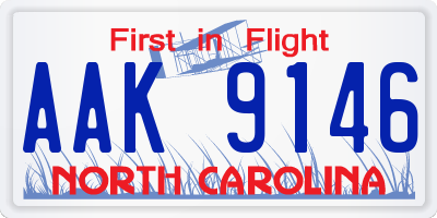 NC license plate AAK9146
