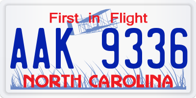 NC license plate AAK9336