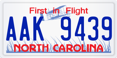 NC license plate AAK9439
