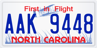 NC license plate AAK9448