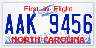 NC license plate AAK9456