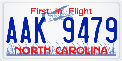 NC license plate AAK9479