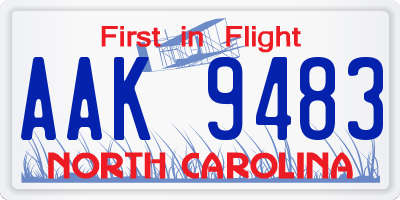 NC license plate AAK9483