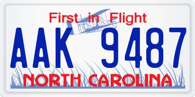 NC license plate AAK9487