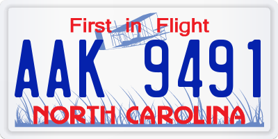 NC license plate AAK9491