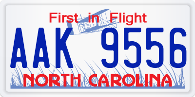 NC license plate AAK9556