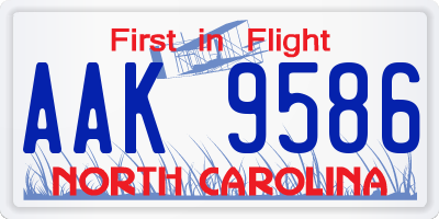 NC license plate AAK9586