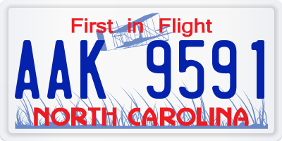 NC license plate AAK9591