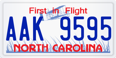 NC license plate AAK9595