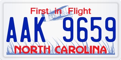 NC license plate AAK9659