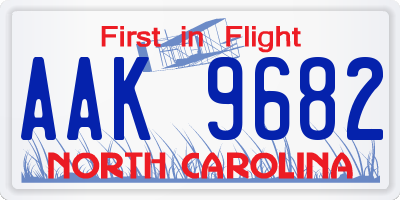 NC license plate AAK9682