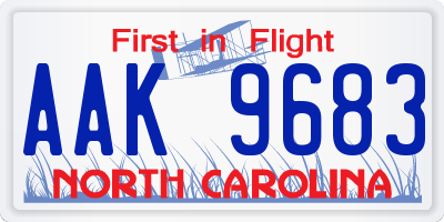 NC license plate AAK9683