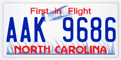 NC license plate AAK9686