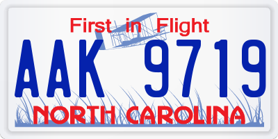 NC license plate AAK9719