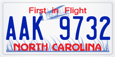 NC license plate AAK9732