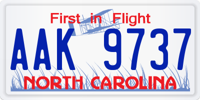 NC license plate AAK9737