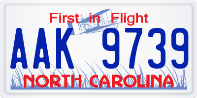 NC license plate AAK9739