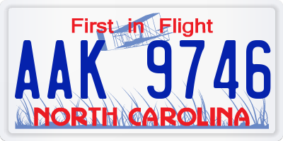 NC license plate AAK9746