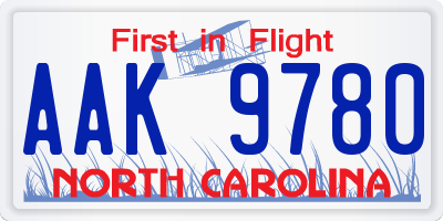 NC license plate AAK9780