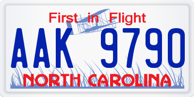 NC license plate AAK9790