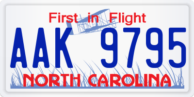 NC license plate AAK9795