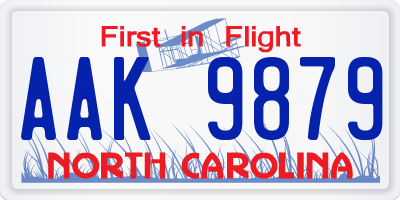 NC license plate AAK9879